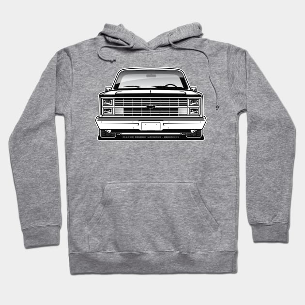 1983-84 Squarebody Chevrolet C10 Blazer Suburban BW Hoodie by RBDesigns